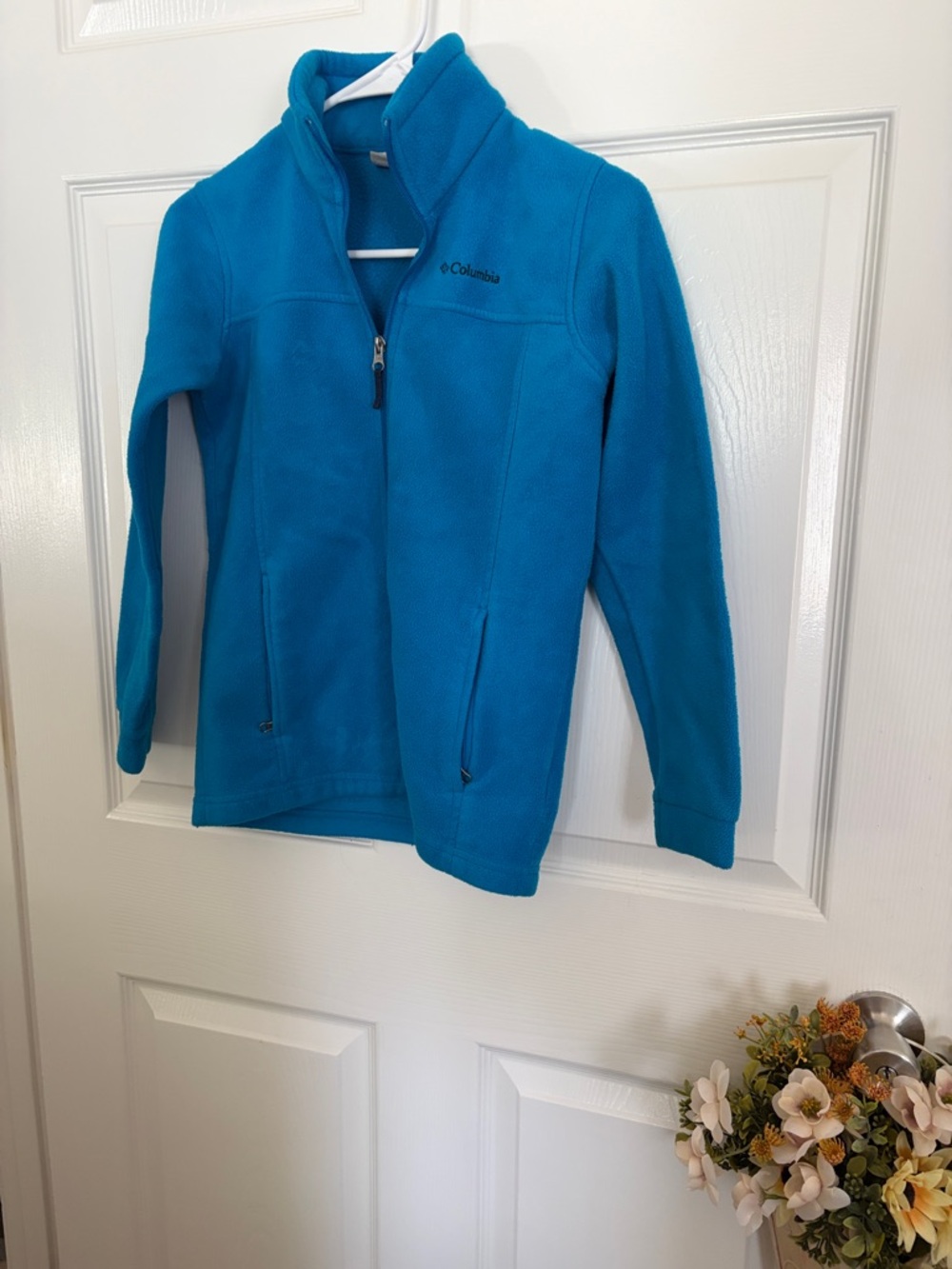 Unisex Columbia Teal Blue Full-Zip Fleece Jacket